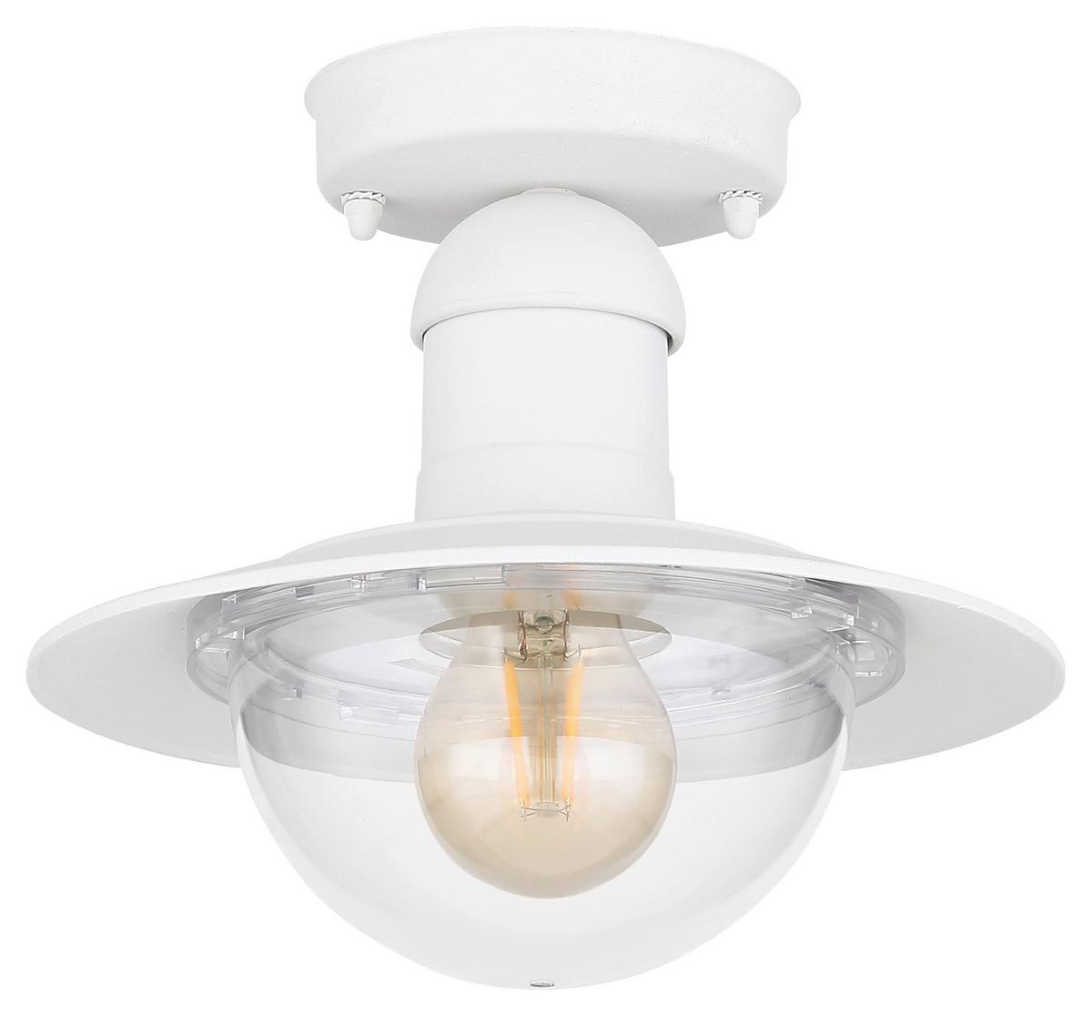 Außenleuchte Linda 15 Watt Aluminium - Klar/Weiß, Basics, Kunststoff/Metall (23,6/21,5cm) - Globo