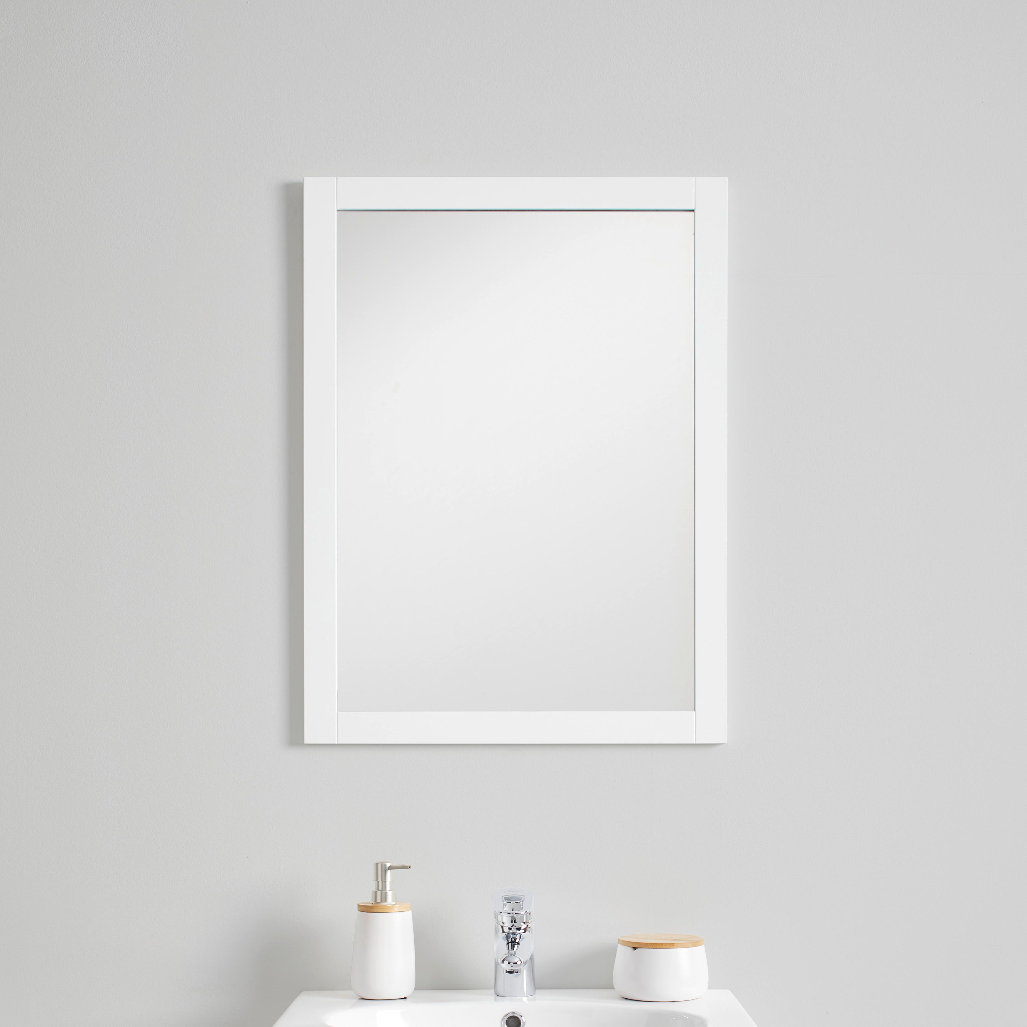 Zrcadlo Rico - bílá, Moderní, dřevo/sklo (58/78/1,5cm) - Bessagi Home
