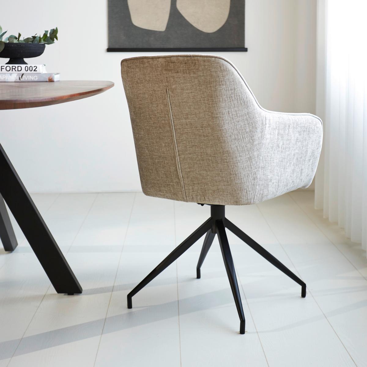 Armlehnstuhl Nancy Hellgrau B: 59 Cm - Hellgrau/Schwarz, MODERN, Textil/Metall (59/88/60cm) - MID.YOU