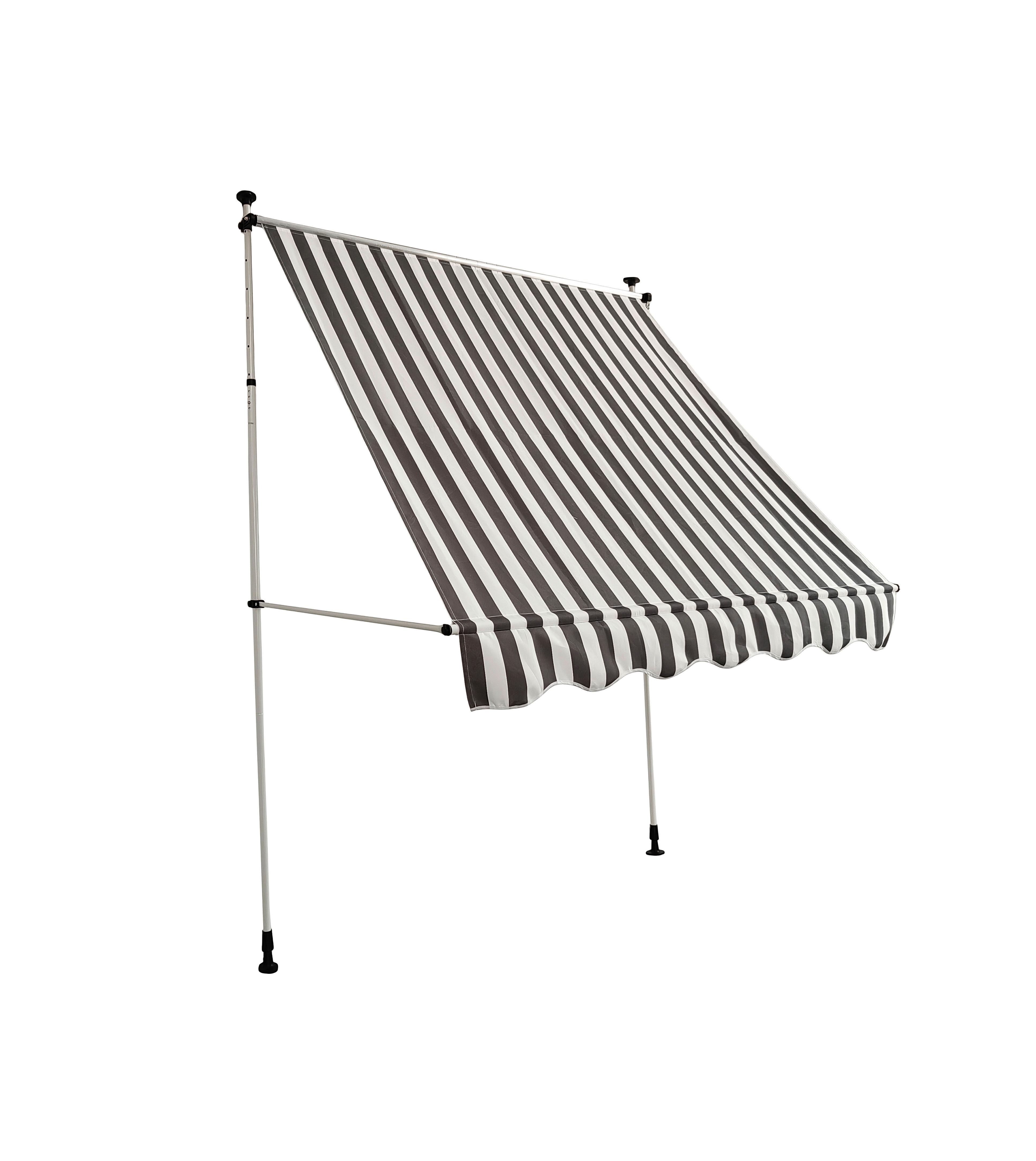 Klemmmarkise 120/200/300 cm - Grauweiß/Weiß, LIFESTYLE, Kunststoff/Metall (120/200/300cm)