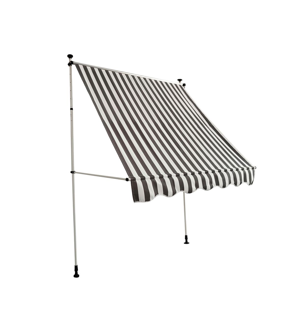 Klemmmarkise 120/200/300 cm - Grauweiß/Weiß, LIFESTYLE, Kunststoff/Metall (120/200/300cm)