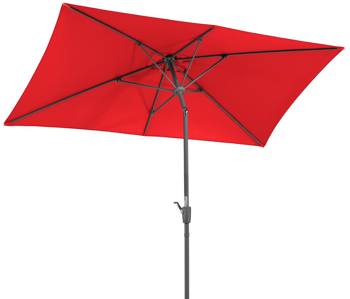 Sonnenschirm Tunis BxHxT: 150x250x270 cm Rot - Anthrazit/Rot, Basics, Textil/Metall (150/250/270cm) - Schneider