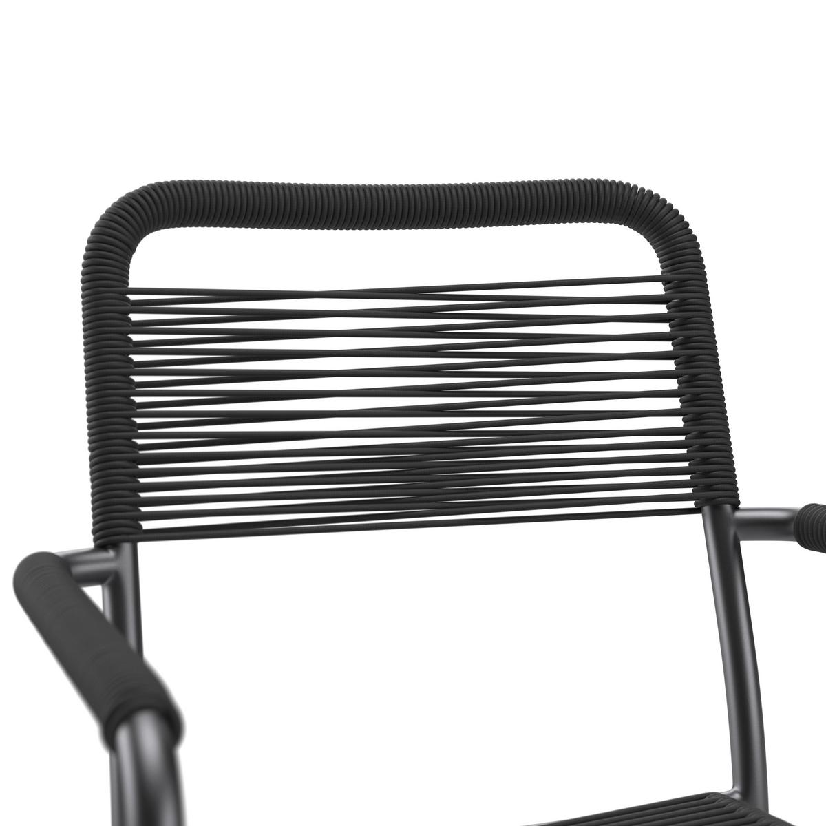 Gartensessel Nele - Dunkelgrau/Grau, MODERN, Textil/Metall (50/44/44cm) - Beldano