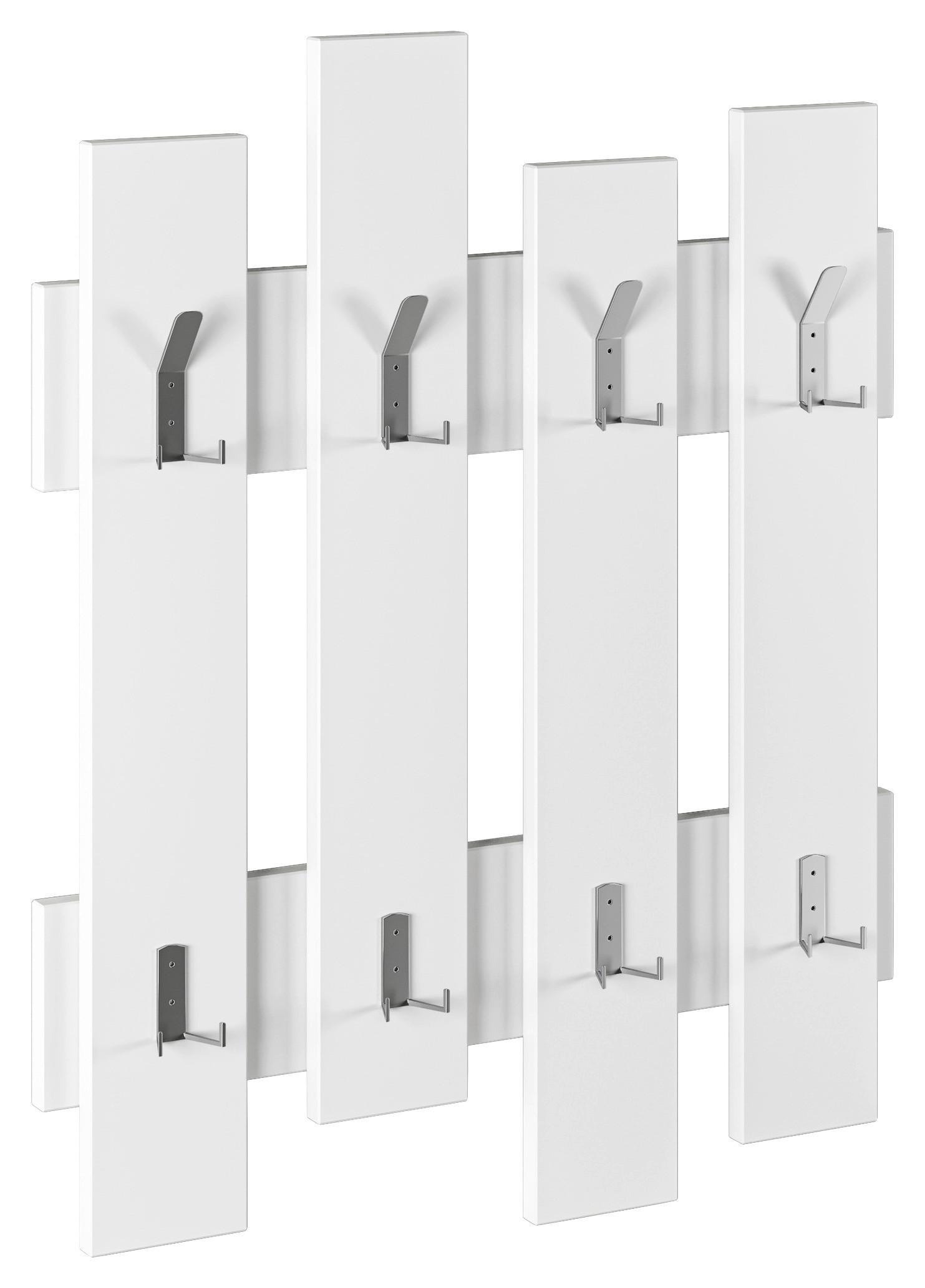 Wandgarderobe Wave Wandgarderobe - Weiß, Design, Holzwerkstoff (64/81/4cm) - Livetastic
