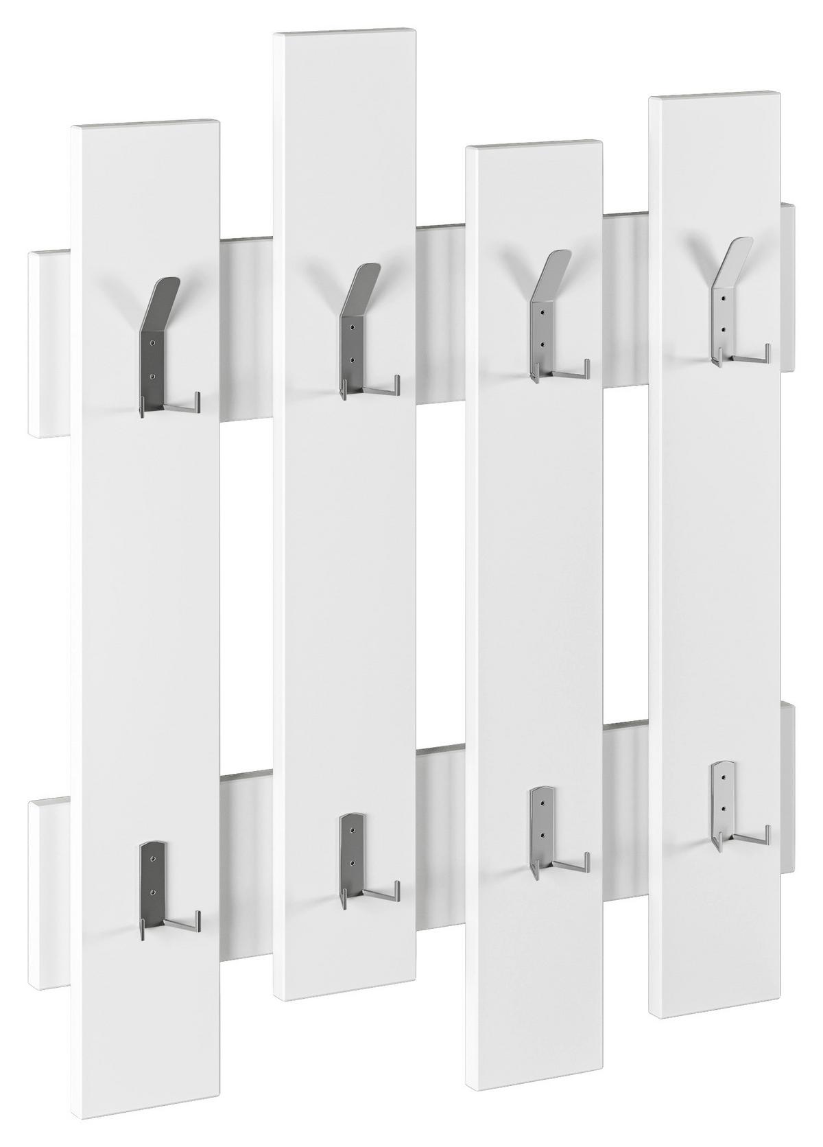 Wandgarderobe Wave Wandgarderobe - Weiß, Design, Holzwerkstoff (64/81/4cm) - Livetastic