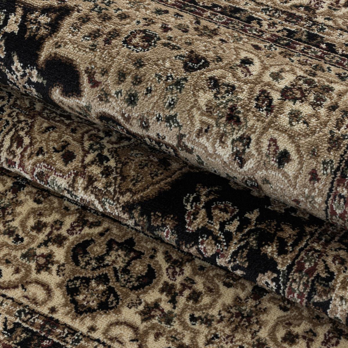 Orientalischer Webteppich Schwarz Kashmir 120x170 cm - Schwarz, LIFESTYLE, Textil (120/170cm)