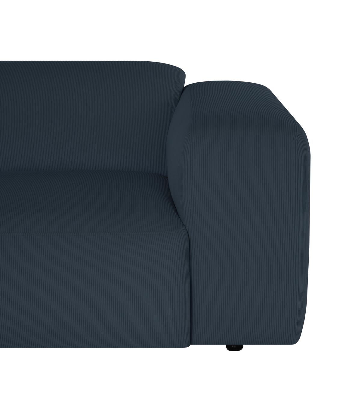 Ecksofa Hannah Blau 200x304 cm - Blau/Schwarz, Design, Textil (200/304cm) - MID.YOU