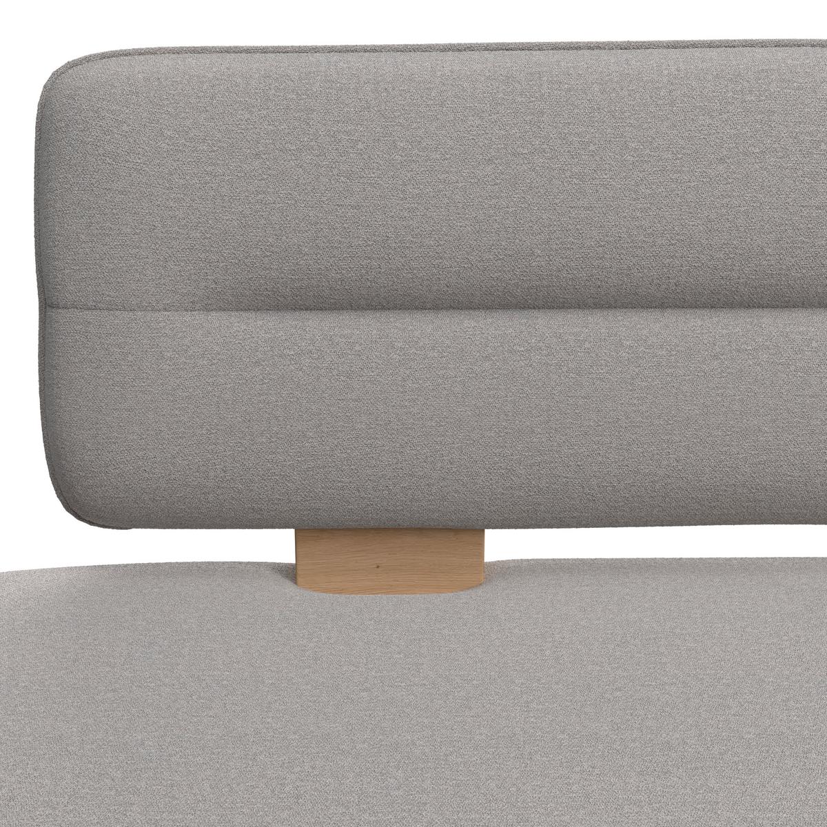 Sitzbank Beluna II Webstoff hellgrau, B: 140cm - Eichefarben/Hellgrau, KONVENTIONELL, Holzwerkstoff/Textil (140/87/67cm) - James Wood