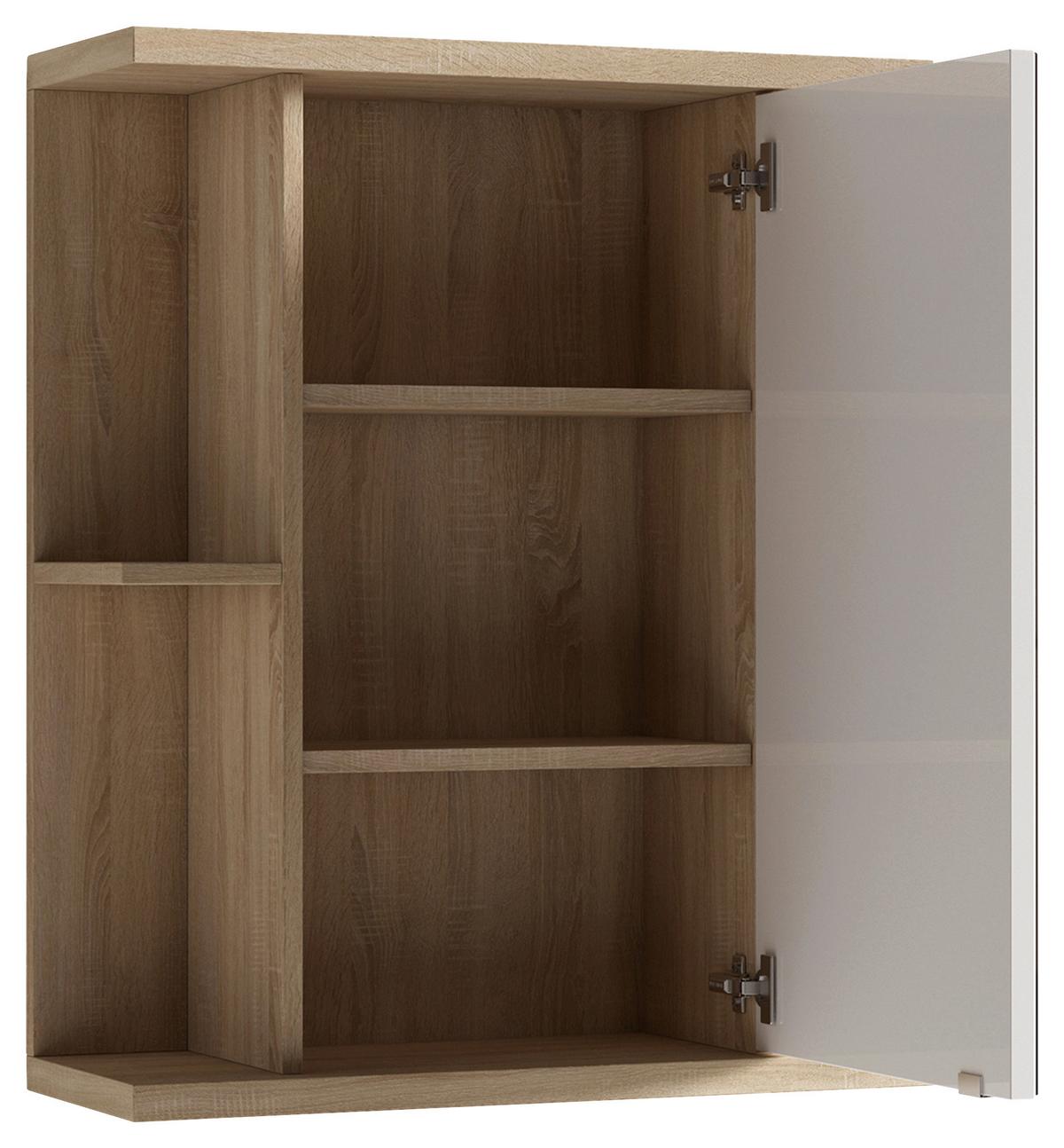 Spiegelschrank Nebraska B: 60cm Sonoma Eiche - Sonoma Eiche, MODERN, Glas/Holzwerkstoff (60/70/25cm) - MID.YOU