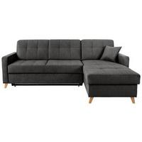 Eckschlafsofa Lars Grau S: 223/161 Cm - Kernbuche/Grau, Design, Textil (223/161cm) - MID.YOU