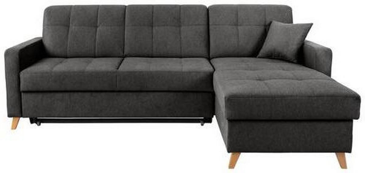 Eckschlafsofa Lars Grau S: 223/161 Cm - Kernbuche/Grau, Design, Textil (223/161cm) - MID.YOU