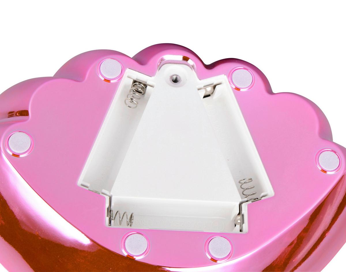 LED-TISCHLEUCHTE Glitzerkugel, pink, 0,80W - Pink/Transparent, Trend, Kunststoff (17.5/12,5/14,5cm)