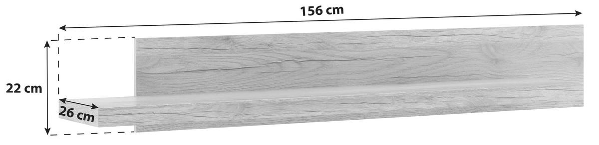Wandboard Vancouver B: 156 Cm Eichefarben - Eichefarben, MODERN, Holzwerkstoff (156/22/26cm)