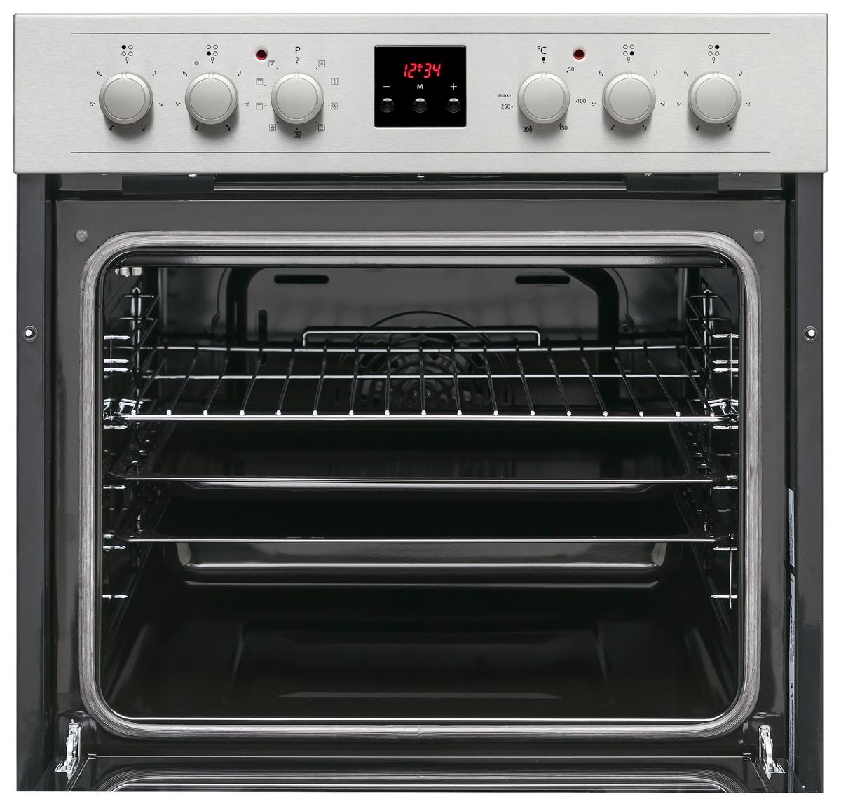 Einbauherd-Set K-62d19im0-Eu B: 59,5 cm Elektro-Glaskeramik - Edelstahlfarben/Schwarz, Basics (59,5/59,5/57,5cm) - Sharp