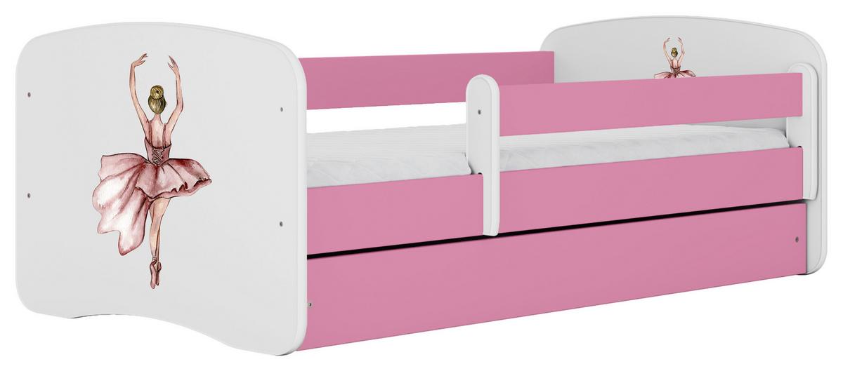 Kinder-/Juniorbett Babydreams inkl. Matratze 80x160 - Pink/Birkefarben, MODERN, Holz/Holzwerkstoff (80/160cm) - MID.YOU