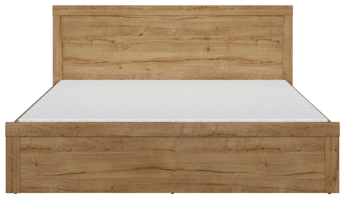 Holzbett 180x200 Cm Holten Eiche Dekor - Eichefarben/Schwarz, MODERN, Holzwerkstoff (180/200cm) - MID.YOU