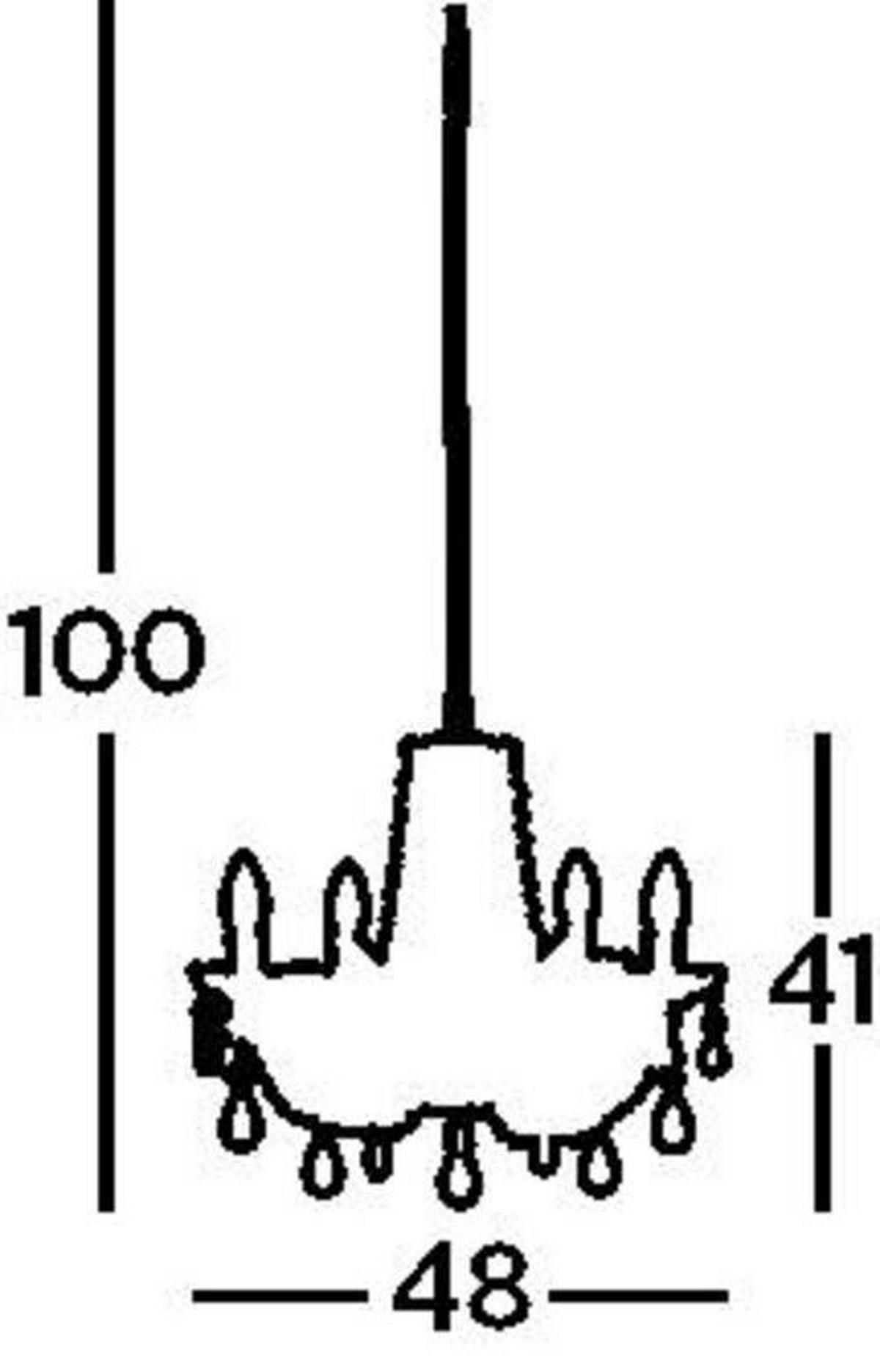 Kronleuchter 5-flammig, Chromfarben, Metall, Dimmbar - Chromfarben, KONVENTIONELL, Glas/Kunststoff (48/120cm)