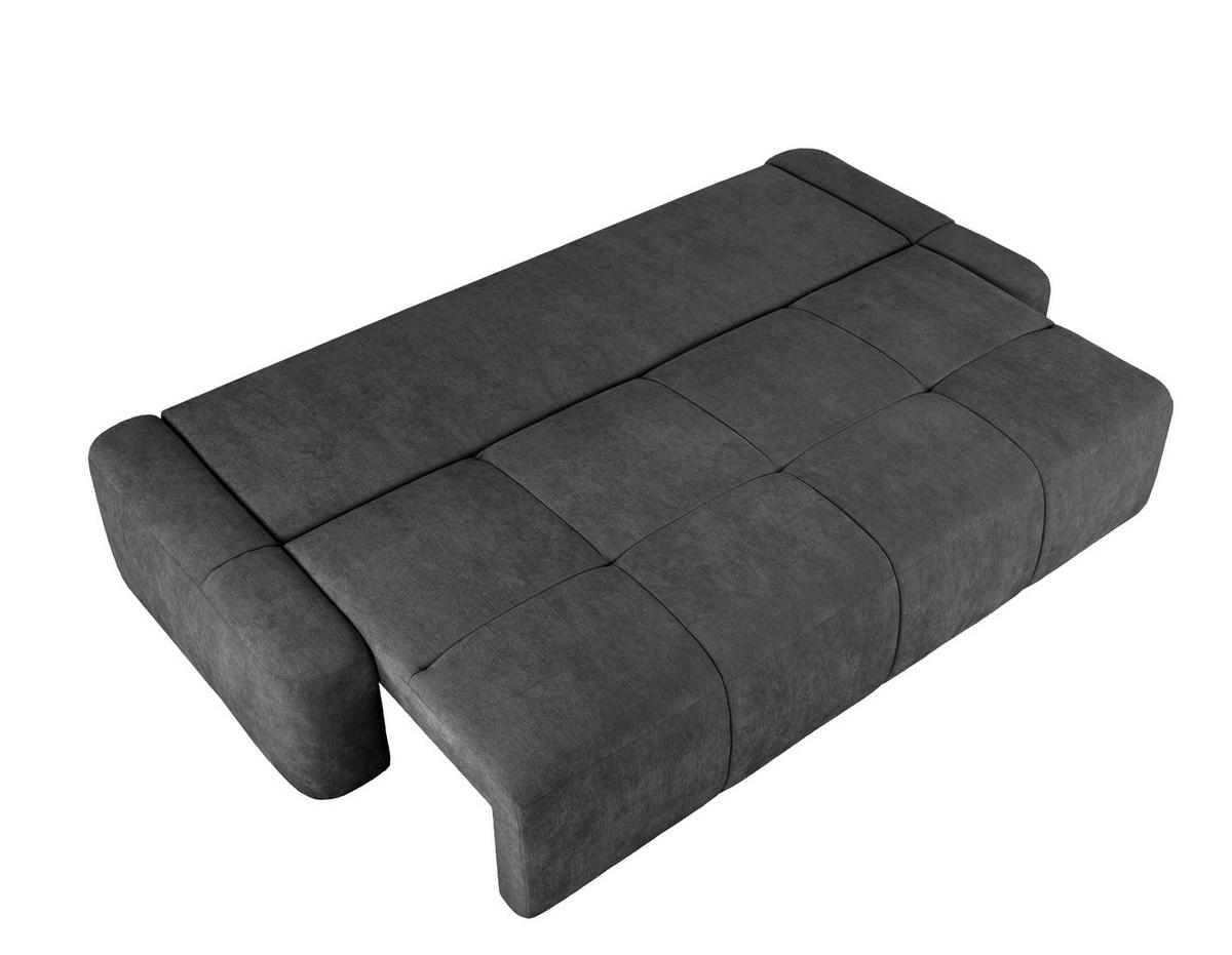 Schlafsofa Hello Lux 3Dl Graphitfarben B: 240cm - Schwarz/Graphitfarben, Design, Textil (240/93/108cm) - MID.YOU