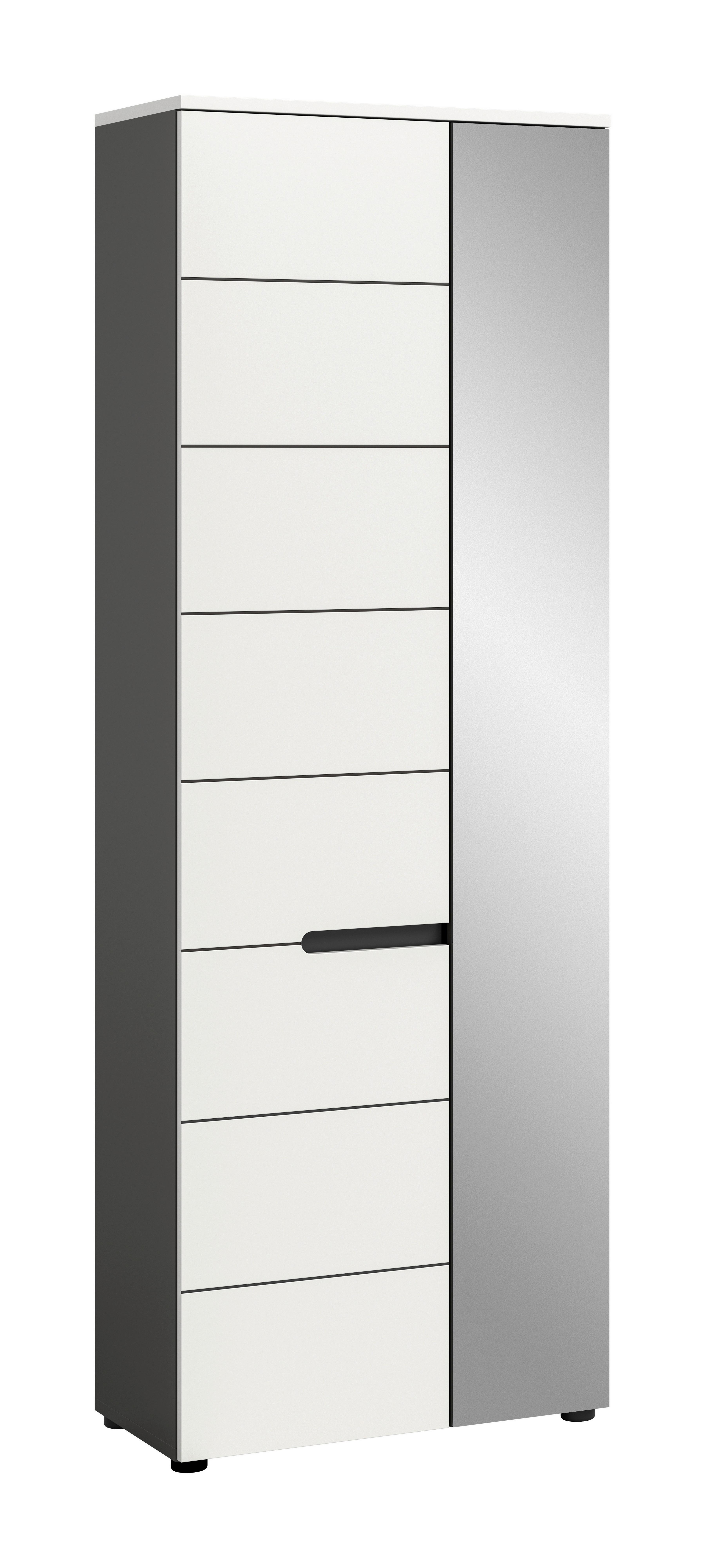 Garderobe Canu Grau Weiß B: 65 Cm - Weiß/Grau, Design, Holzwerkstoff (65/190/37cm) - Livetastic