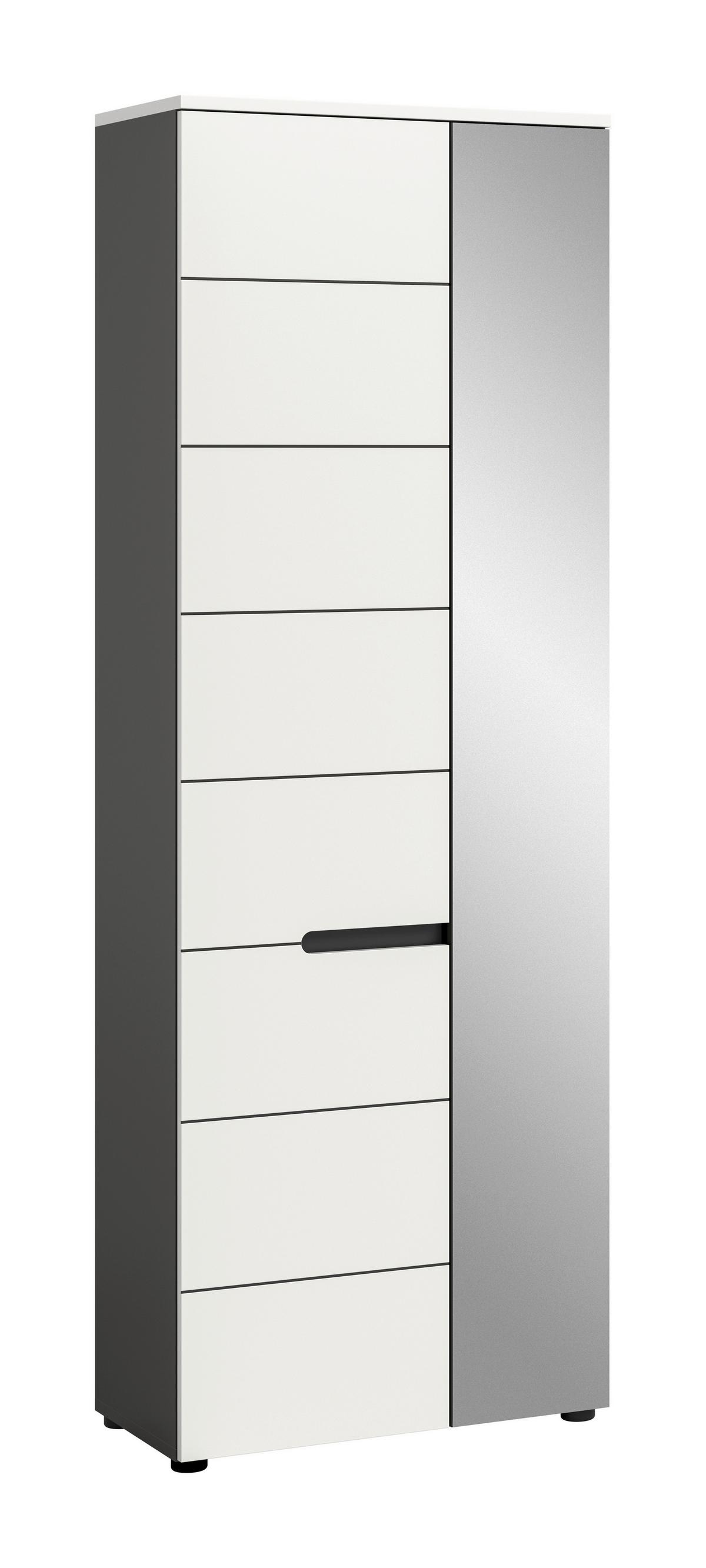 Garderobe Canu Grau Weiß B: 65 cm - Weiß/Grau, Design, Holzwerkstoff (65/190/37cm) - Livetastic