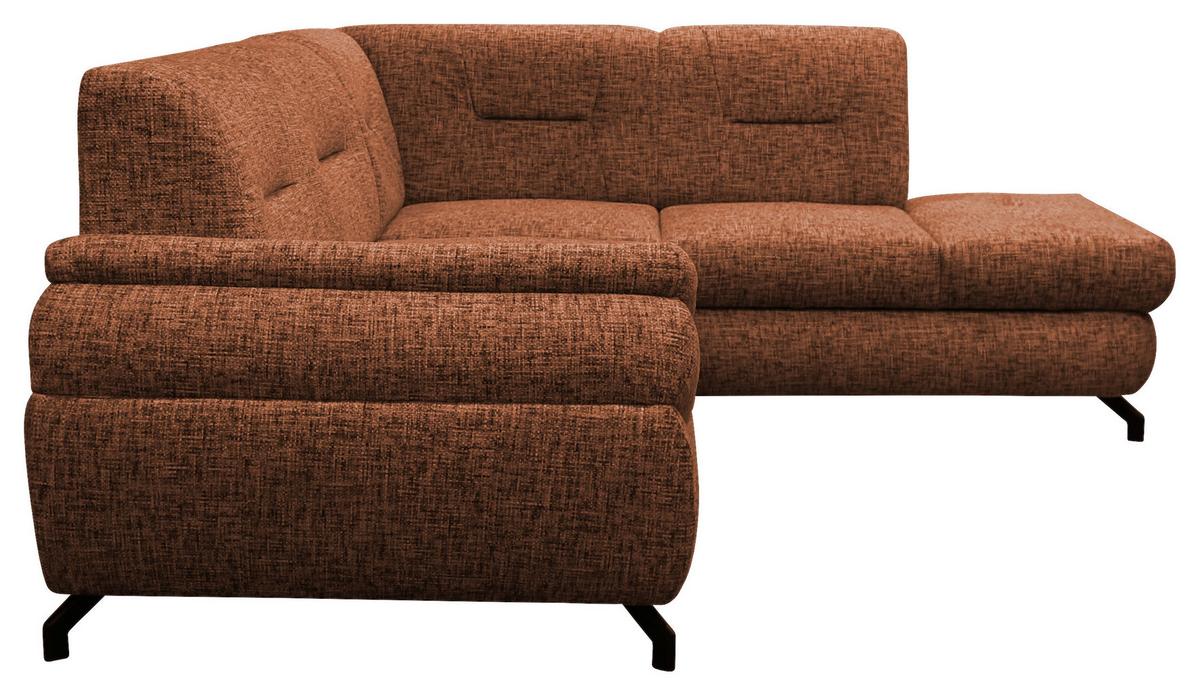 Ecksofa Imo Rostfarben 274x201 Cm - Rostfarben/Schwarz, Design, Textil (274/201cm) - MID.YOU