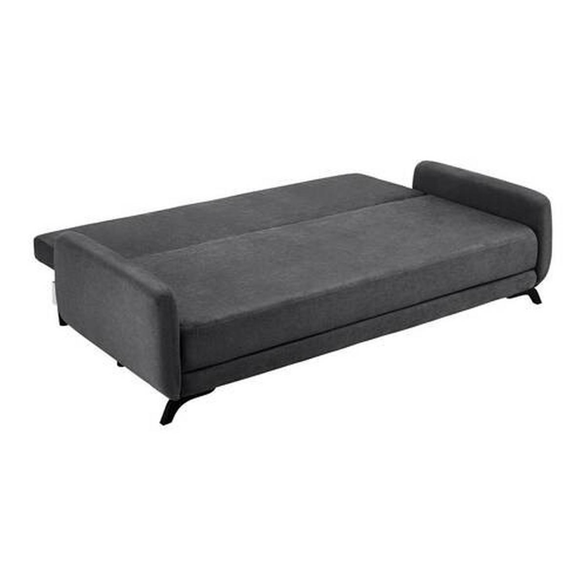 Praktická rozkladacia pohovka Oliver, antracit - čierna/farba akácie, Modern, drevo/textil (220/74/93cm) - Bessagi Home