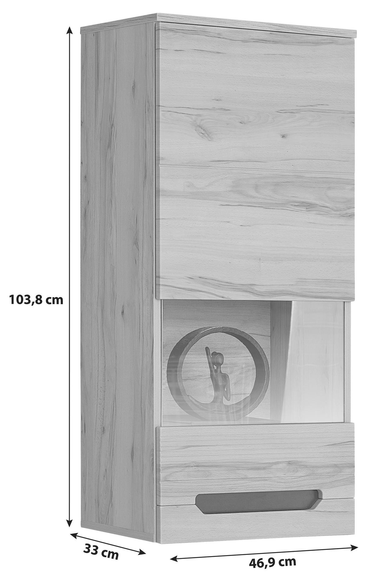 Falivitrin Alana - Modern, faalapú anyag/Üveg (46,9/103,8/33cm)