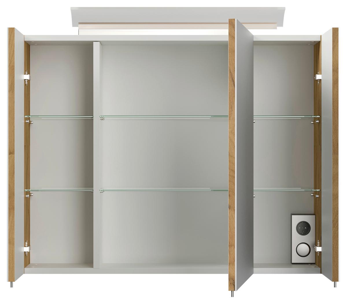 BADEZIMMER Limes, Eichefabren B: 80 cm - Eichefarben/Weiß, Basics, Keramik/Holzwerkstoff (80cm) - MID.YOU