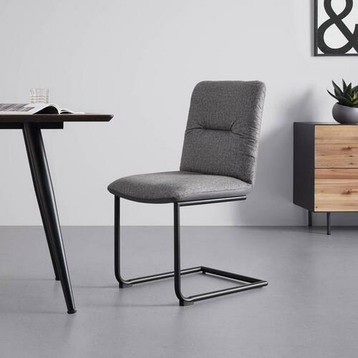 Židle SARAH šedá - černá/světle šedá, Moderní, kov/dřevo (49/88/59cm) - Bessagi Home
