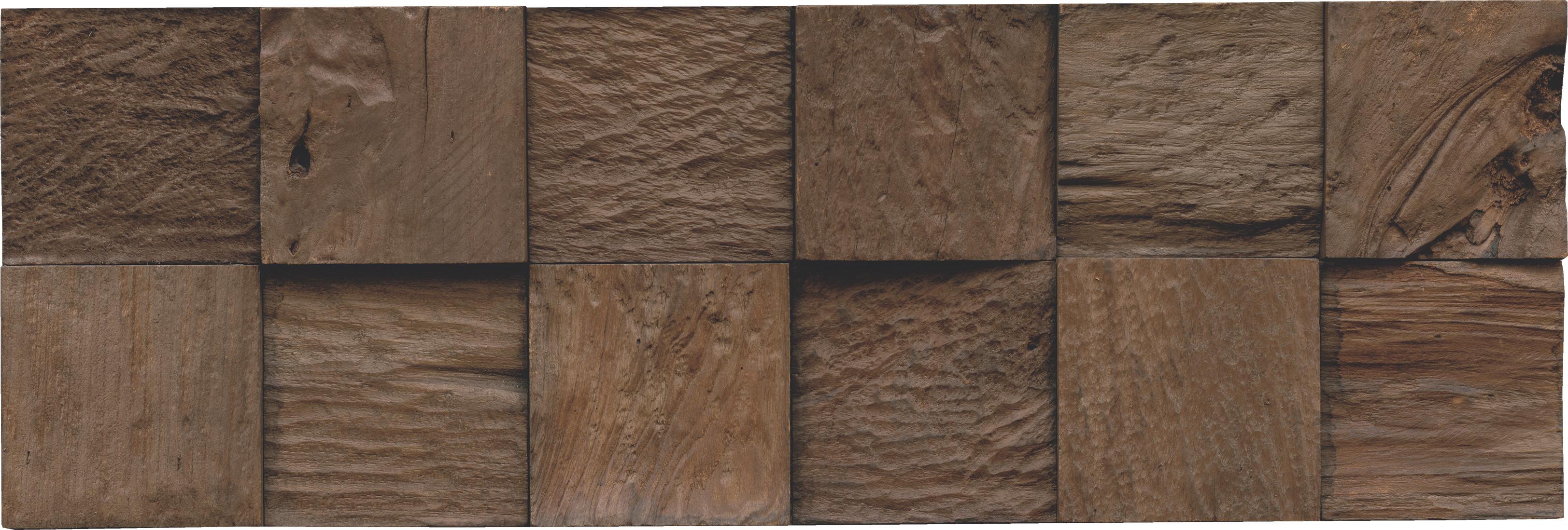 Wandverkleidung Teak Classic Cube Sulavesi - Dunkelbraun, Basics, Holz (55.2/18.4/2cm)