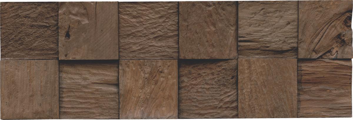 Wandverkleidung Teak Classic Cube Sulavesi - Dunkelbraun, Basics, Holz (55.2/18.4/2cm)