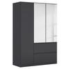 Drehtürenschrank Costa Dunkelgrau B: 136 cm - Dunkelgrau, MODERN, Holzwerkstoff (136/197/54cm) - Rauch Möbel