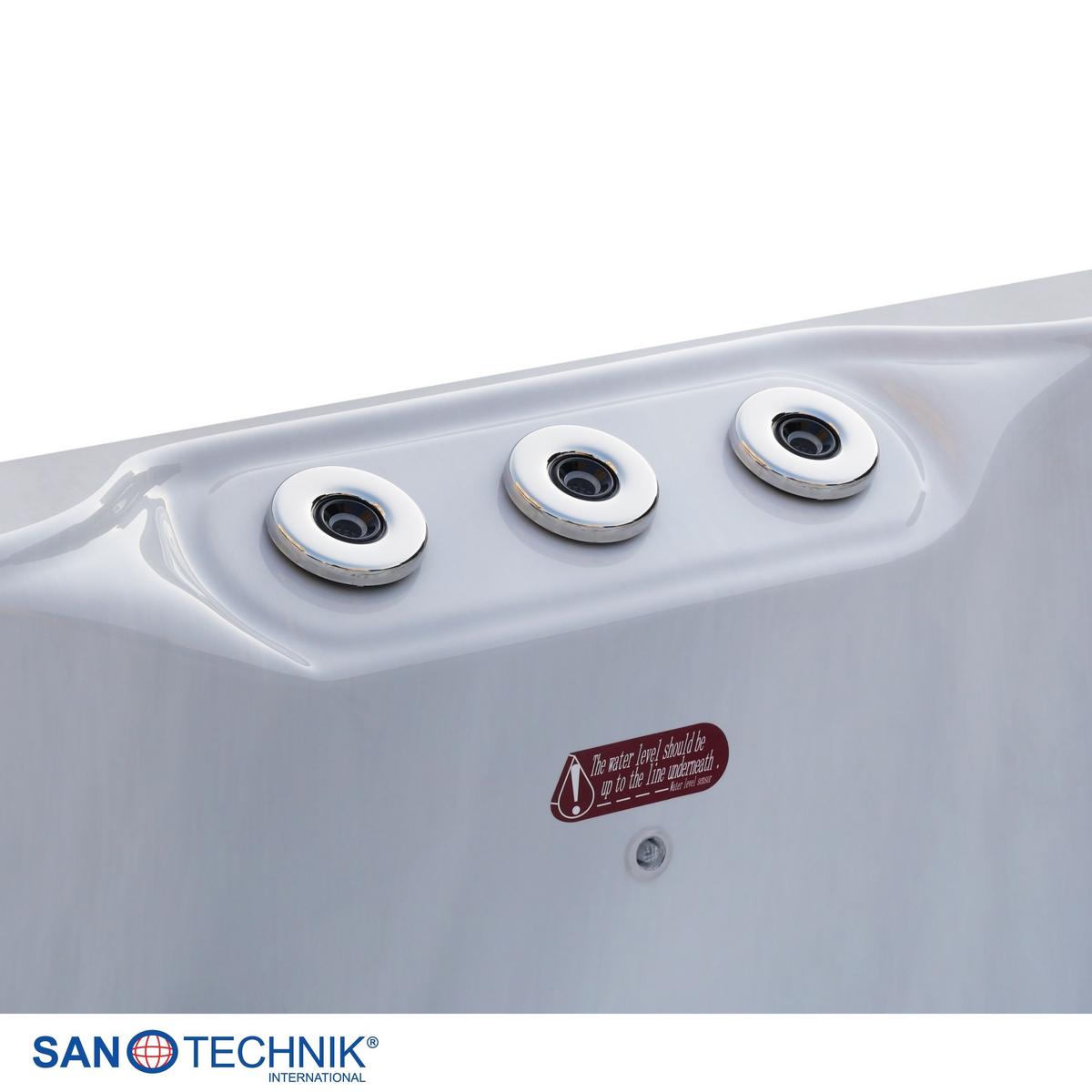 WHIRLPOOL Capri Grauweiß B: 210 cm - Grauweiß, KONVENTIONELL, Kunststoff (210/160/90cm) - Sanotechnik
