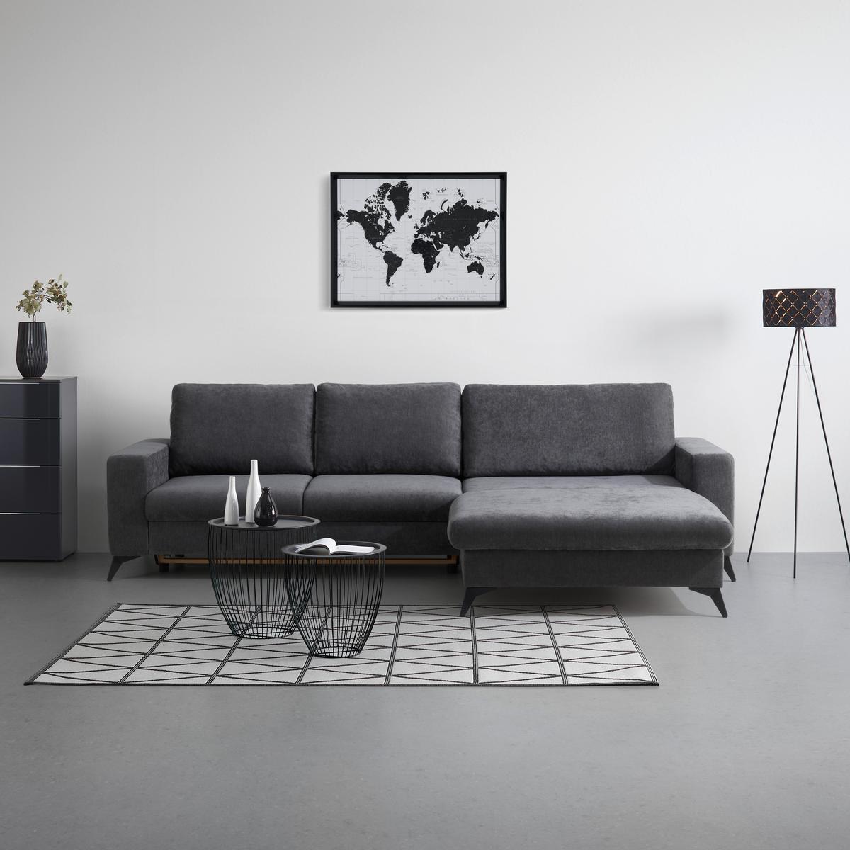 Sedací souprava SUNNY, oboustranná, šedá - šedá, Moderní, textil (290/87/178cm) - Mömax