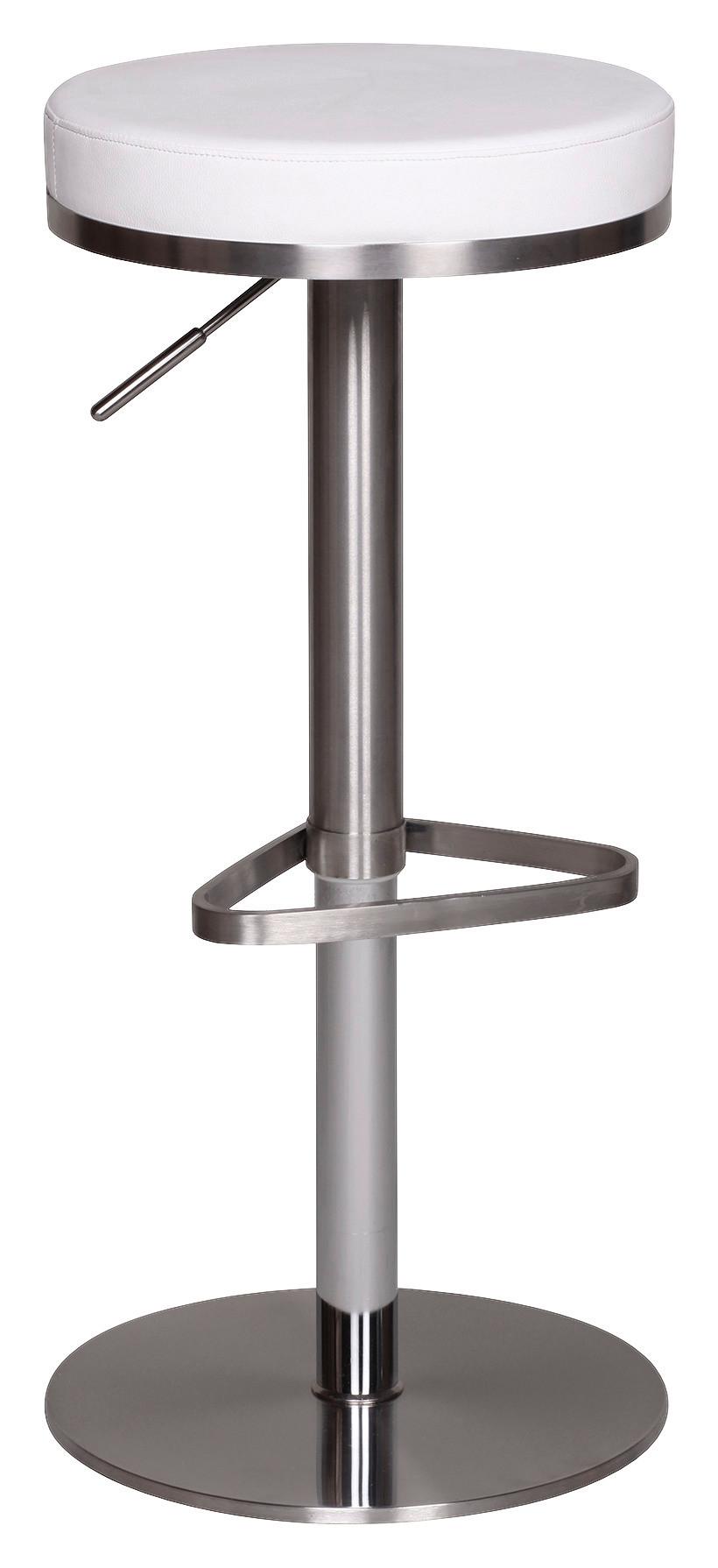 Barová stolička Barhocker biela - biela/strieborná, Modern, kov/textil (38/57/38cm) - MID.YOU