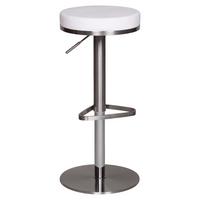 Barová židle Barhocker bílá - bílá/barvy stříbra, Moderní, kov/textil (38/57/38cm) - MID.YOU