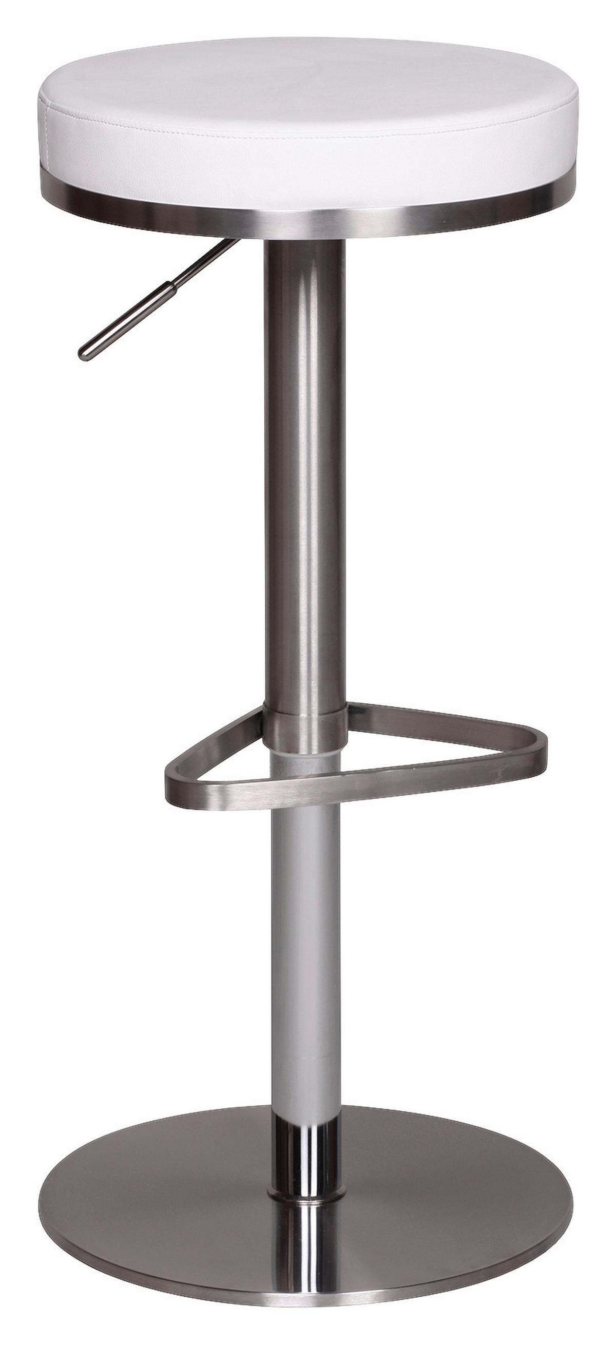 Barová židle Barhocker bílá - bílá/barvy stříbra, Moderní, kov/textil (38/57/38cm) - MID.YOU