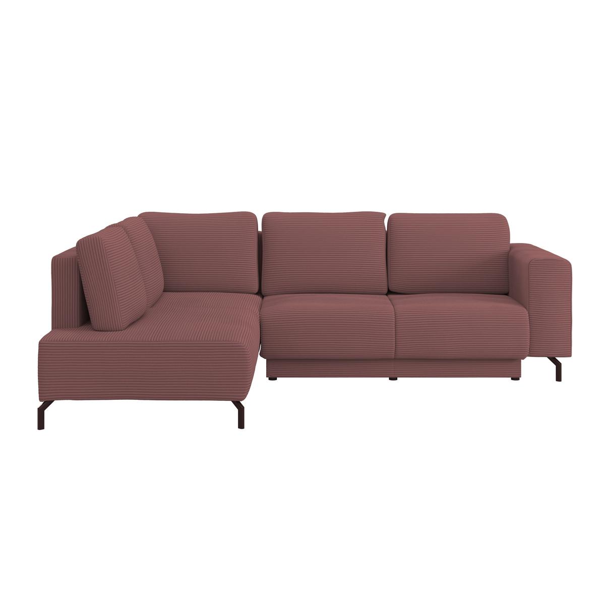 Rohová sedačka VENI, ľavá, staroružový menčester - čierna/staroružová, Modern, textil (210/272cm) - Ondega