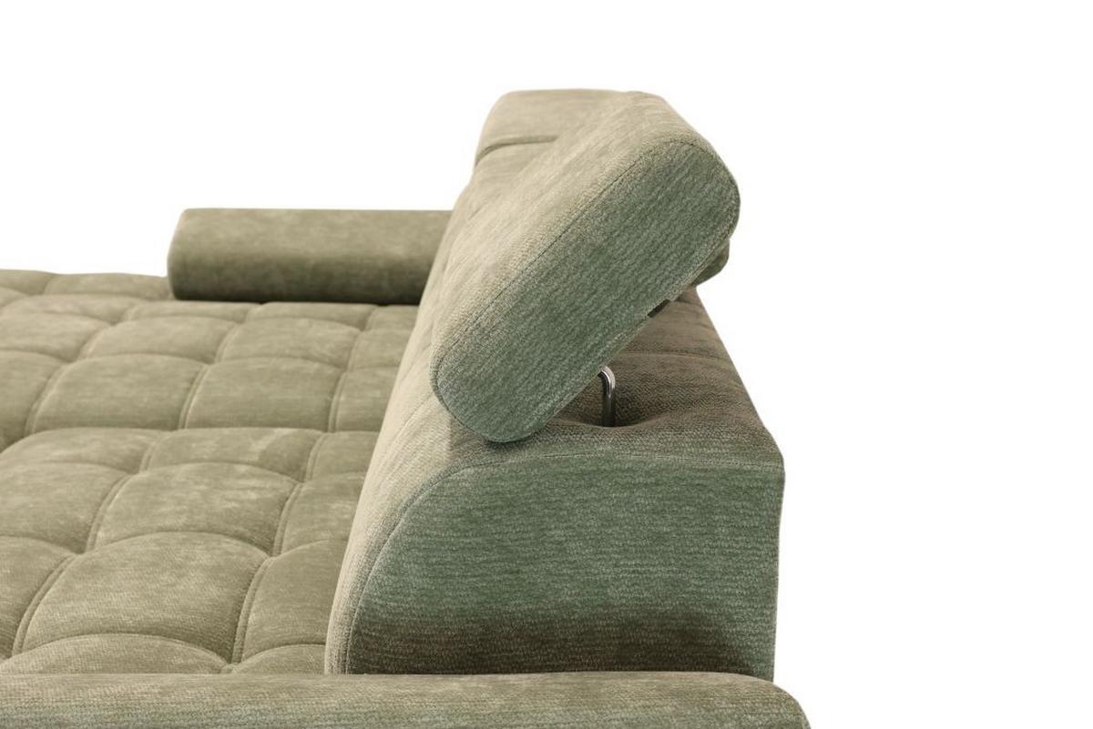 Rohová sedačka VEGAS, levá, šalvějově zelená žinylka - černá/šalvějově zelená, Design, dřevo/textil (173/294cm)