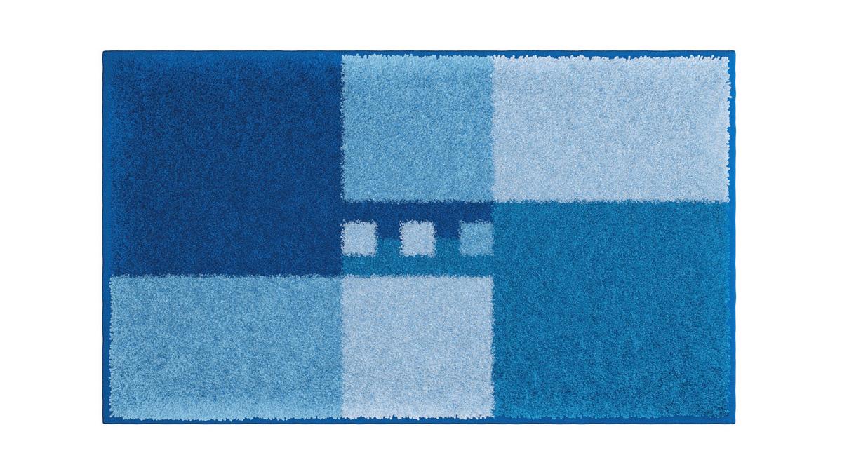 Badematte Roman - Blau, Basics, Textil (65/115cm) - Grund