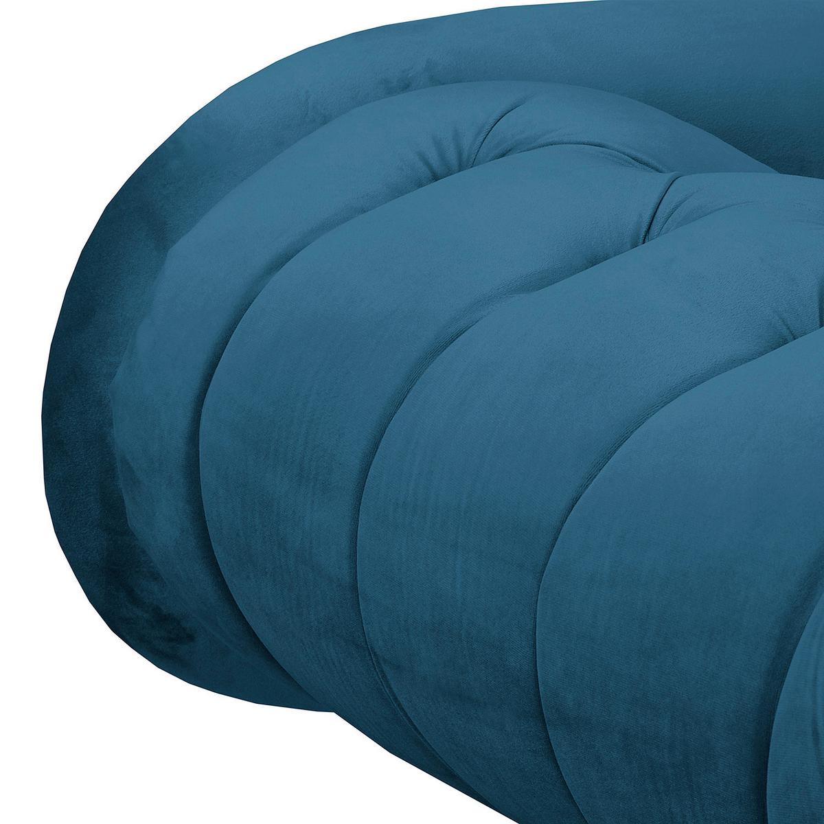 Récamiere Pako Dunkelblau B: 185cm - Braun/Dunkelblau, Design, Textil (185/93/75cm) - Livetastic