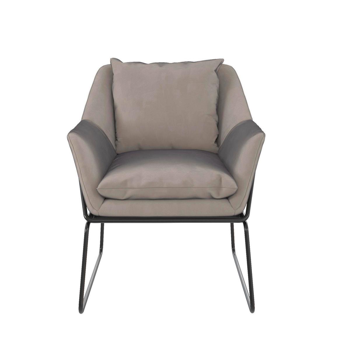 Stuhl Avery Grau Gepolstert - Schwarz/Grau, Design, Textil/Metall (71/81/66cm) - MID.YOU