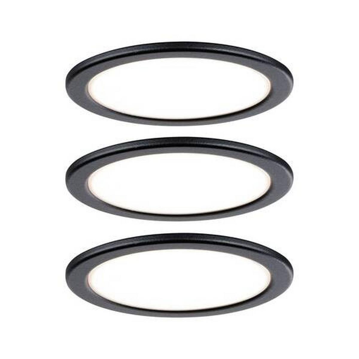 Unterbauleuchte 3x Led 3 W Kunststoff Schwarz Flach - Schwarz, Basics, Kunststoff (6,5/1,7cm) - Paulmann