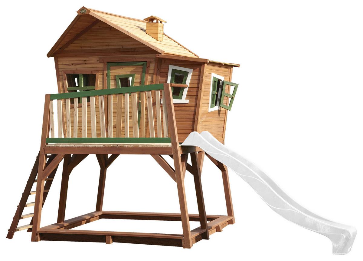 Spielturm A030.150.90 - Weiß/Braun, KONVENTIONELL, Holz (432/288/193cm) - Ambia Garden