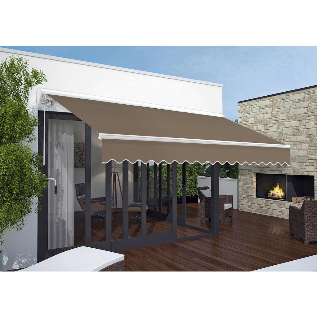 Hülsenmarkise 300x250 Cm Taupe /weiß, Decken-/wandmontage