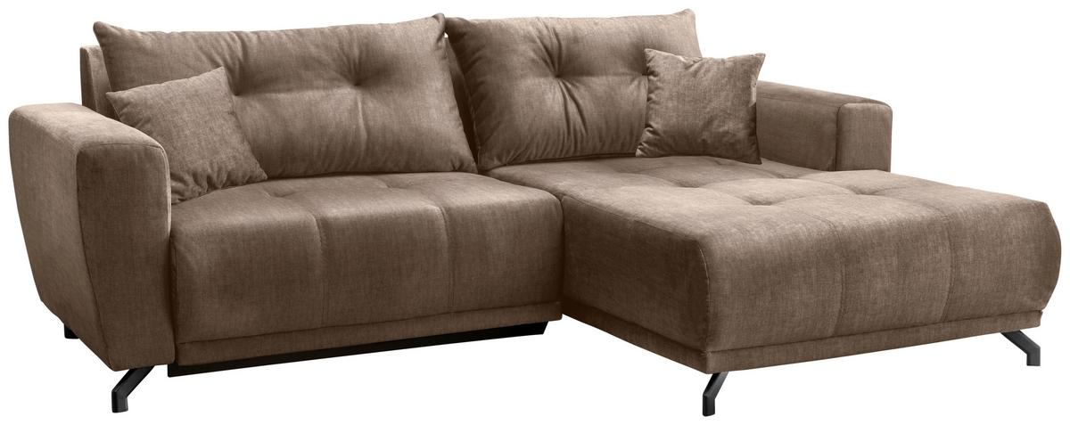 Ecksofa Restato Hellbraun S: 246x177 cm - Hellbraun/Schwarz, MODERN, Textil (246/177cm) - MID.YOU