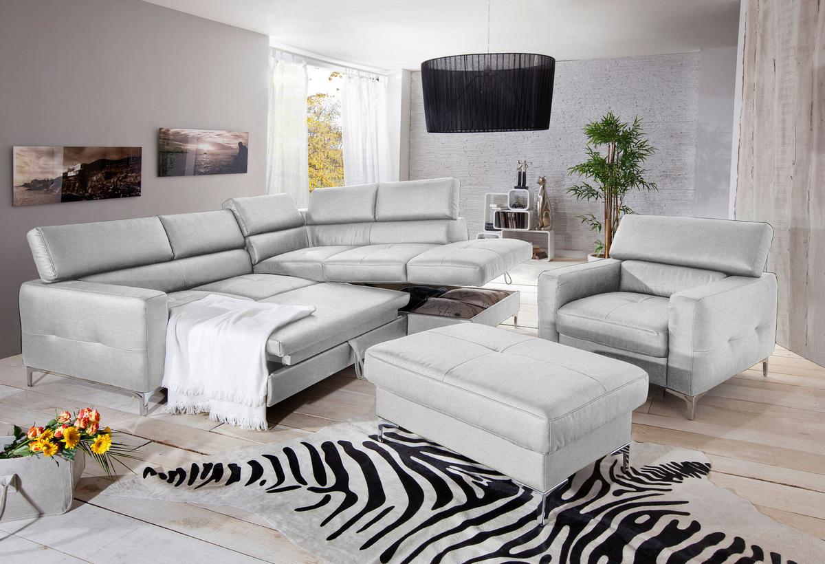 Polstersessel Sammy Hellgrau - Chromfarben/Hellgrau, Design, Textil (99/78-92/106cm) - Livetastic