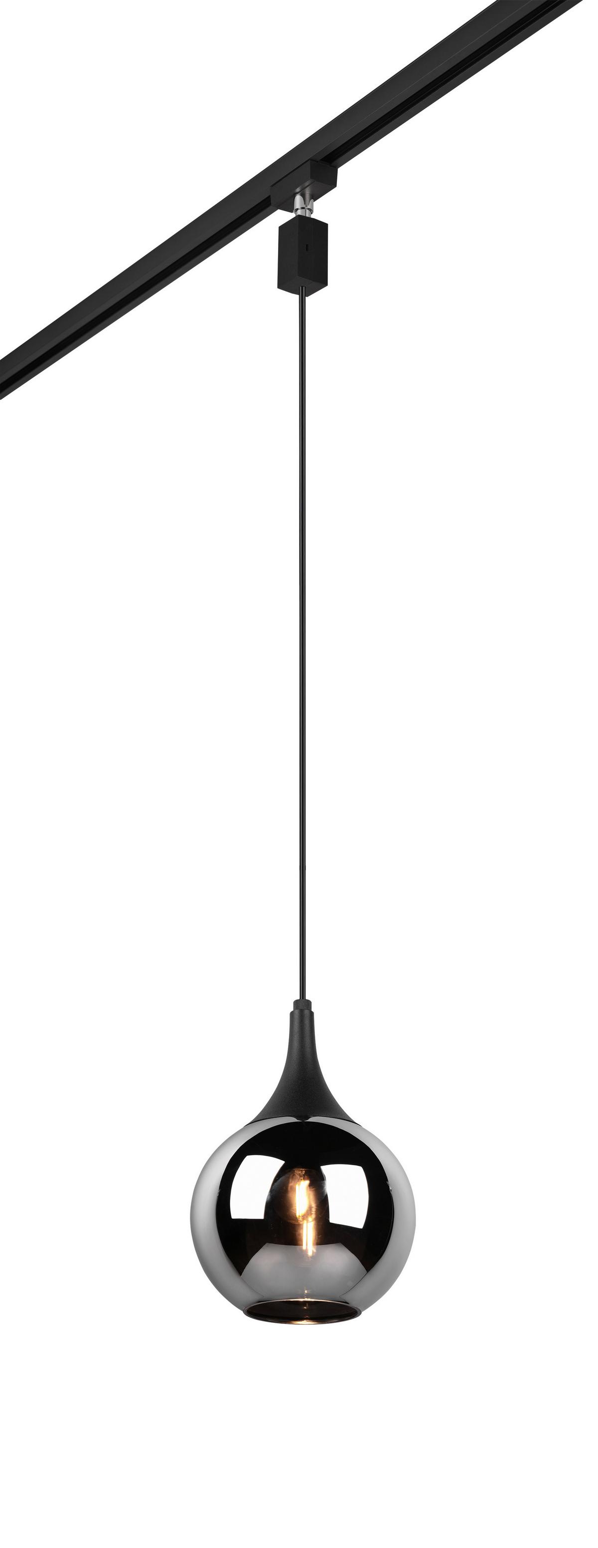 Schienensystem-Hängeleuchte 73700132 Duoline Lumina - Chromfarben/Schwarz, KONVENTIONELL, Glas (18/180cm) - Trio Leuchten