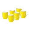 Kaffeebecherset Gelb Weiß 6-Teilig B: 25,5 Cm - Gelb/Weiß, Basics, Keramik (25,5/21,5/9,5cm) - Van Well