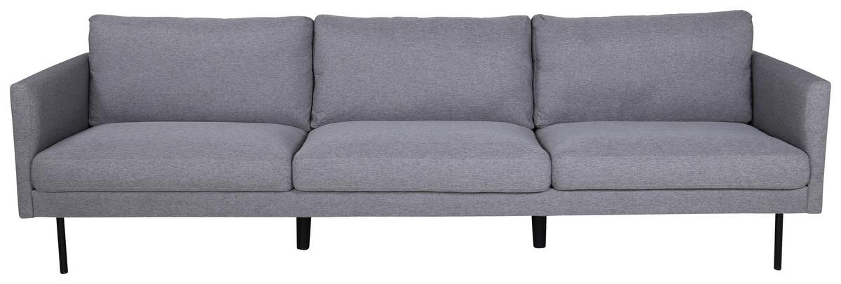3-sitzer-sofa Zoom - Schwarz/Grau, Design, Textil/Metall (260/78/80cm) - Livetastic